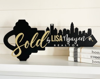 Real Estate Key Sign, Custom Key Sold Sign, Custom Closing Day Photo Prop