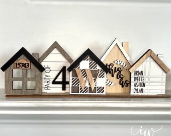 Realtor Closing Gift, New Home Gift, Family Sign For Shelf, Home Sweet Home House Centerpiece, Decor for Fireplace Mantel