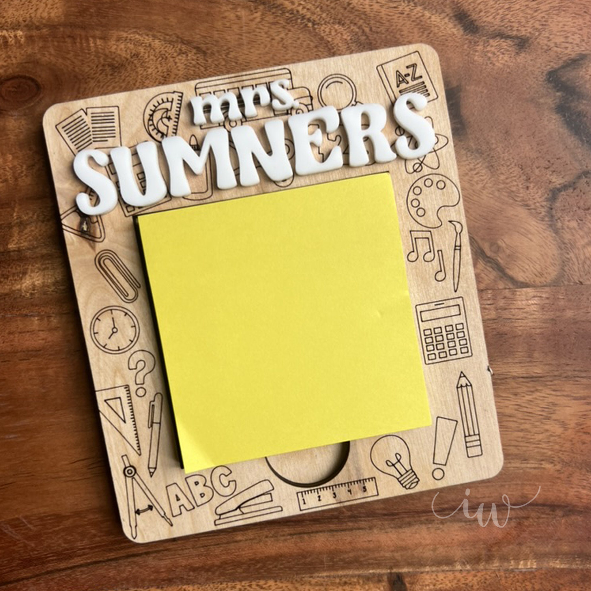Personalized Teacher Sticky Note Pad Holder | Teacher Appreciation Gift ...