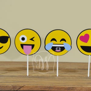 Emoji Inspired Cupcake Toppers Emoji Cake Toppers Emoji Birthday Decoration Emoji Cupcakes Emoji Cupcake Toppers Emoji Birthday Decorations