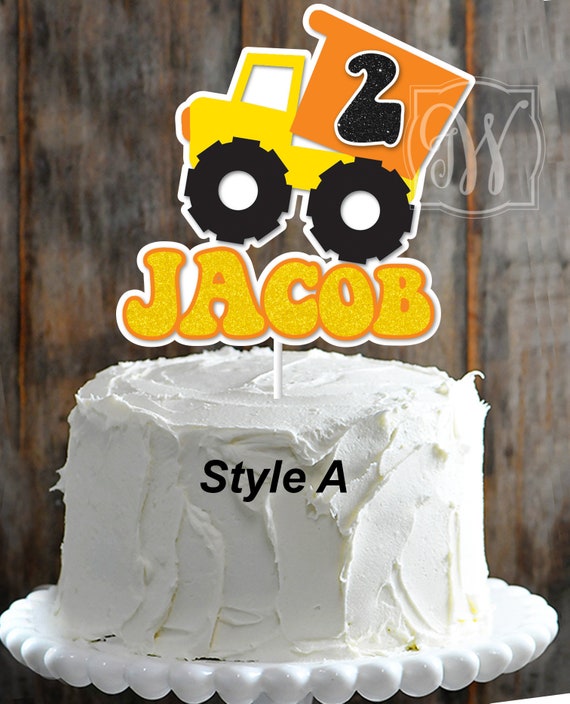 Truck Cake Topper Construction Party Cake Topper Etsy