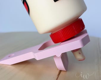 Glue Bottle Holder & Cap Opener | 3D Printed Tool | Upside Down Glue Stand | Workshop Organizer