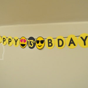 Emoji Inspired Birthday Banner - Emoji Party - Emoji Birthday ...