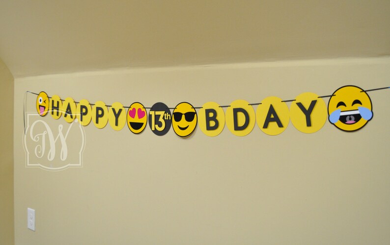 Emoji Inspired Birthday Banner - Emoji Party - Emoji Birthday ...