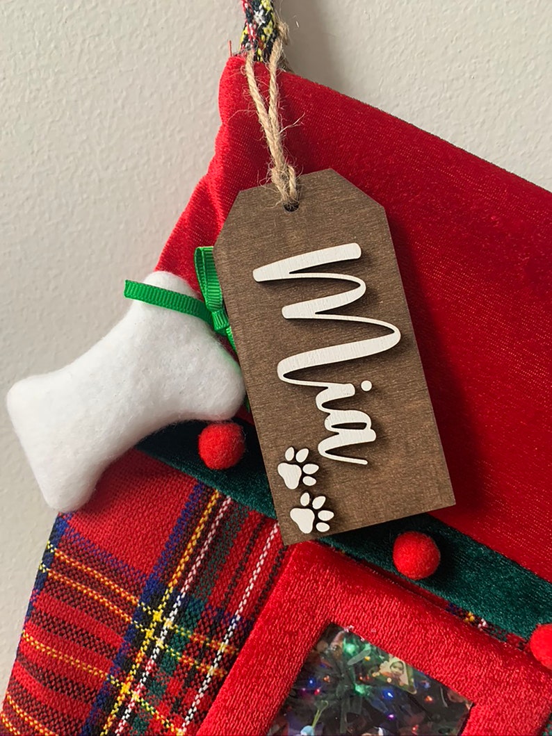 Christmas Name Tags Stocking Name Tags Personalized Tags Etsy