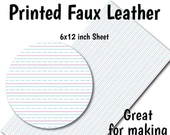 Writing Paper Faux Leather Sheet/Printed Faux Leather for Earrings/Leather Fabric for Bows/Leatherette Sheets/Synthetic Leather