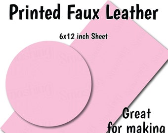 Light Pink Solid Faux Leather Sheet/Printed Faux Leather for Earrings/Leather Fabric for Bows/Leatherette Sheets/Synthetic Leather