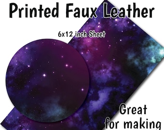Galaxy Pattern Faux Leather Sheet/Printed Faux Leather for Earrings/Leather Fabric for Bows/Leatherette Sheets/Synthetic Leather