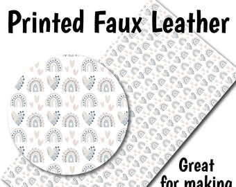 Rainbow Pattern X Faux Leather Sheet/Printed Faux Leather for Earrings/Leather Fabric for Bows/Leatherette Sheets/Synthetic Leather