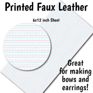 Writing Paper Faux Leather Sheet/Printed Faux Leather for Earrings/Leather Fabric for Bows/Leatherette Sheets/Synthetic Leather