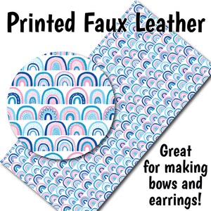 Cartoon Rainbows C Faux Leather Sheet/Printed Faux Leather for Earrings/Leather Fabric for Bows/Leatherette Sheets/Synthetic Leather image 1