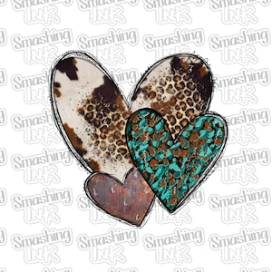 Cowboy Hearts Apparel Transfer - Available in Heat Transfer, DTF (Direct to Film), or Sublimation, Iron On Shirt Transfer