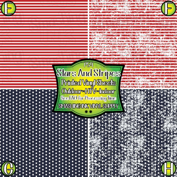 Stars and Stripes Adhesive Vinyl | Heat Transfer | Faux Leather | Laser Safe Materials