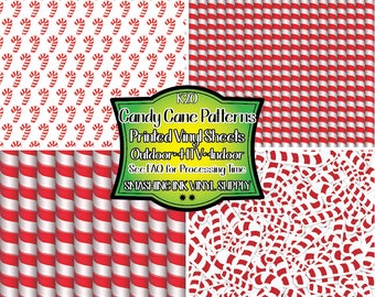 Candy Cane Adhesive Vinyl | Heat Transfer | Faux Leather | Laser Safe Materials