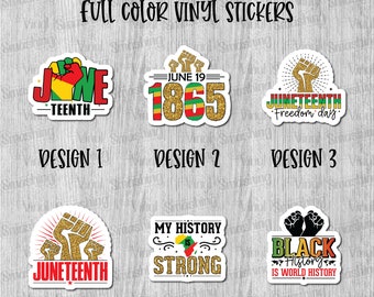 Juneteenth Full Color Sticker/Printed Vinyl Sticker/Printed Vinyl Decal/Bulk Printed Decals/Bulk Vinyl Decals