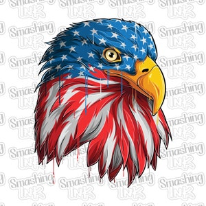 American Eagle Flag 1 Apparel Transfer - Available in Heat Transfer, DTF (Direct to Film), or Sublimation, Iron On Shirt Transfer