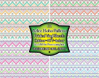 Aztec Boho Adhesive Vinyl | Heat Transfer | Faux Leather | Laser Safe Materials
