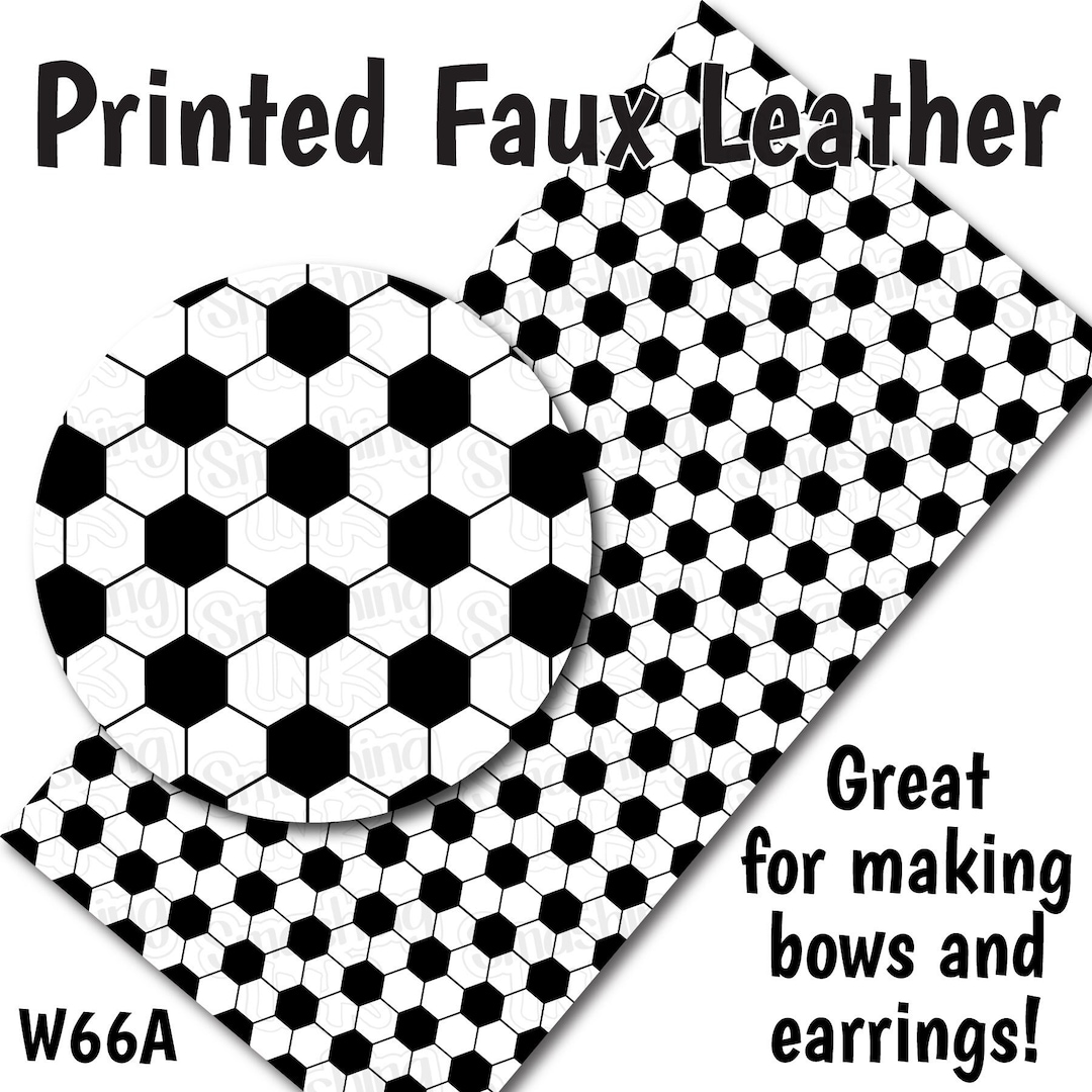 Soccer Pattern Faux Leather Sheet/printed Faux Leather for Earrings ...