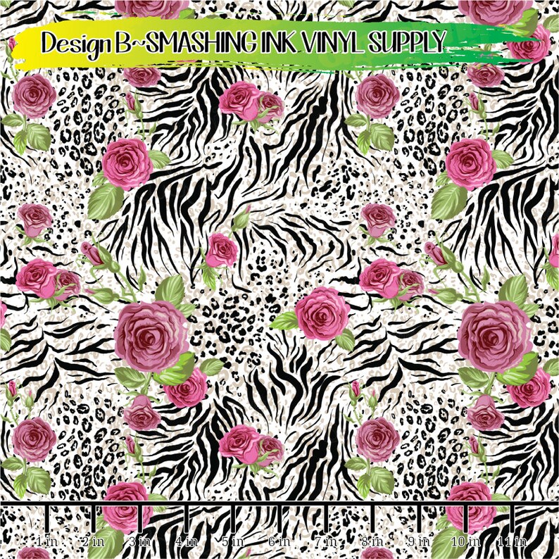 Floral Animal Print Vinyl/printed Heat Transfer Etsy