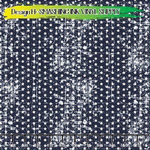 May include: A navy blue background with a white distressed star pattern. The text "Design H-SMASHING INK VINYL SUPPLY" is at the top of the image.