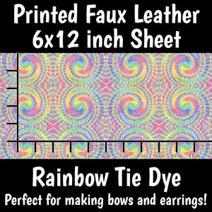 Pu&ograve; includere: Un foglio di similpelle stampato di 15,24 x 30,48 cm con un motivo tie-dye arcobaleno. Il foglio &egrave; perfetto per realizzare fiocchi e orecchini.