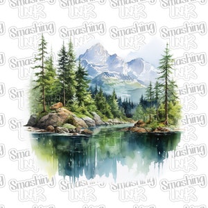 Scenic Mountains Apparel Transfer - Available in Heat Transfer, DTF (Direct to Film), or Sublimation, Iron On Shirt Transfer