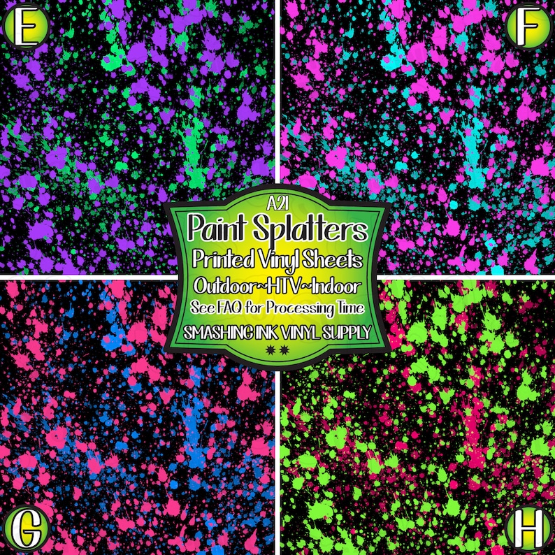 Paint Splatter Print Vinyl/printed Heat Transfer Etsy