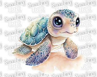 Cute Baby Turtle ~ Apparel Transfer | DTF | Iron On | Sublimation | HTV