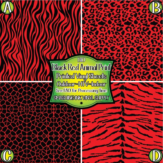 Red Black Animal Print/printed Heat Transfer Vinyl/patterned Vinyl/printed  651 Vinyl/printed 631 Vinyl/printed Outdoor Vinyl/printed HTV 