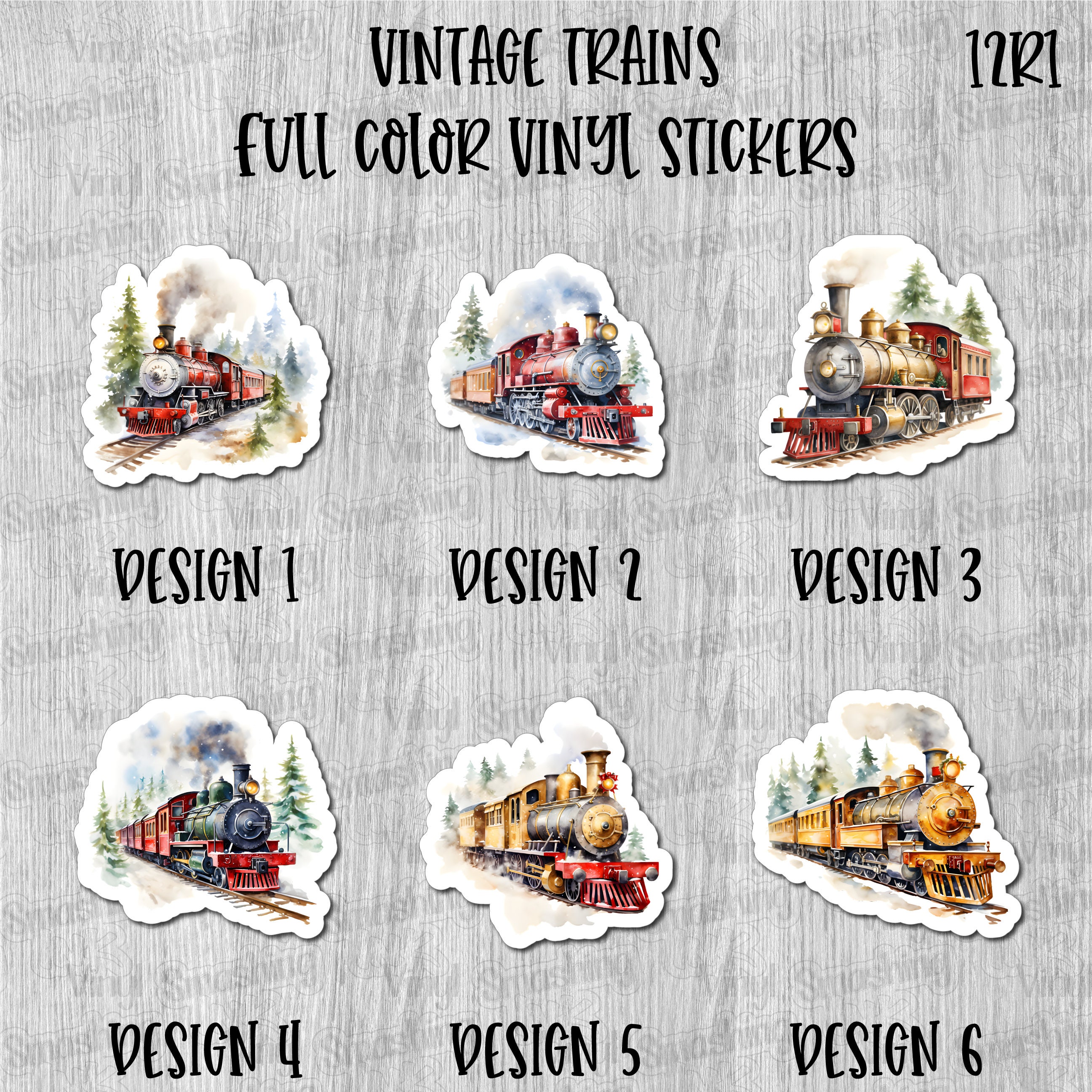 Train Side Sticker Vintage Trains Full Color Sticker/printed Vinyl Sticker/printed Vinyl ...