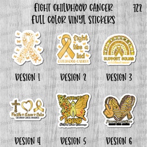Fight Childhood Cancer Full Color Sticker/Printed Vinyl Sticker/Printed Vinyl Decal/Bulk Printed Decals/Bulk Vinyl Decals