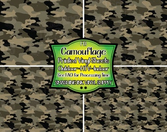 Camouflage Adhesive Vinyl | Heat Transfer | Faux Leather | Laser Safe Materials