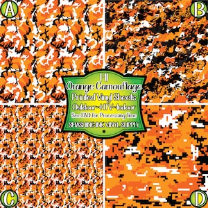 Orange Camouflage Vinyl/Printed Heat Transfer Vinyl/Patterned Vinyl/Printed 651 Vinyl/Printed 631 Vinyl/Printed Outdoor Vinyl/Printed HTV