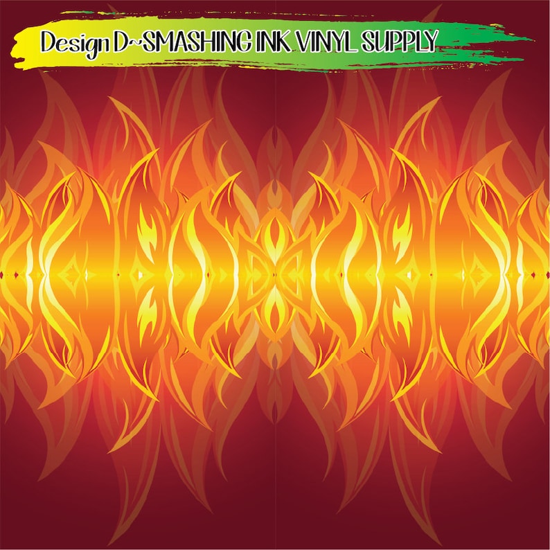 Flame Pattern Vinyl/printed Heat Transfer Vinyl/patterned Etsy