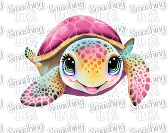 Pink Baby Turtle ~ Apparel Transfer | DTF | Iron On | Sublimation | HTV