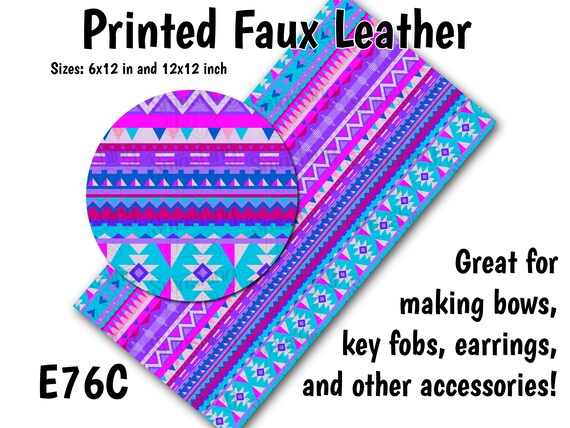 Tribal Aztec Pattern Faux Leather Sheet/printed Faux Leather 