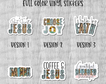 Faith In Jesus Full Color Sticker/Printed Vinyl Sticker/Printed Vinyl Decal/Bulk Printed Decals/Bulk Vinyl Decals