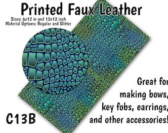 Alligator Skin Faux Leather Sheet/Printed Faux Leather for Earrings/Leather Fabric for Bows/Leatherette Sheets/Synthetic Leather