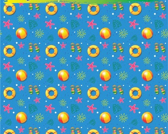 Summer Pattern Adhesive Vinyl | Heat Transfer | Faux Leather | Laser Safe Materials