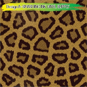 May include: A seamless pattern of brown and black leopard print. The print is a repeating pattern of black spots on a brown background.
