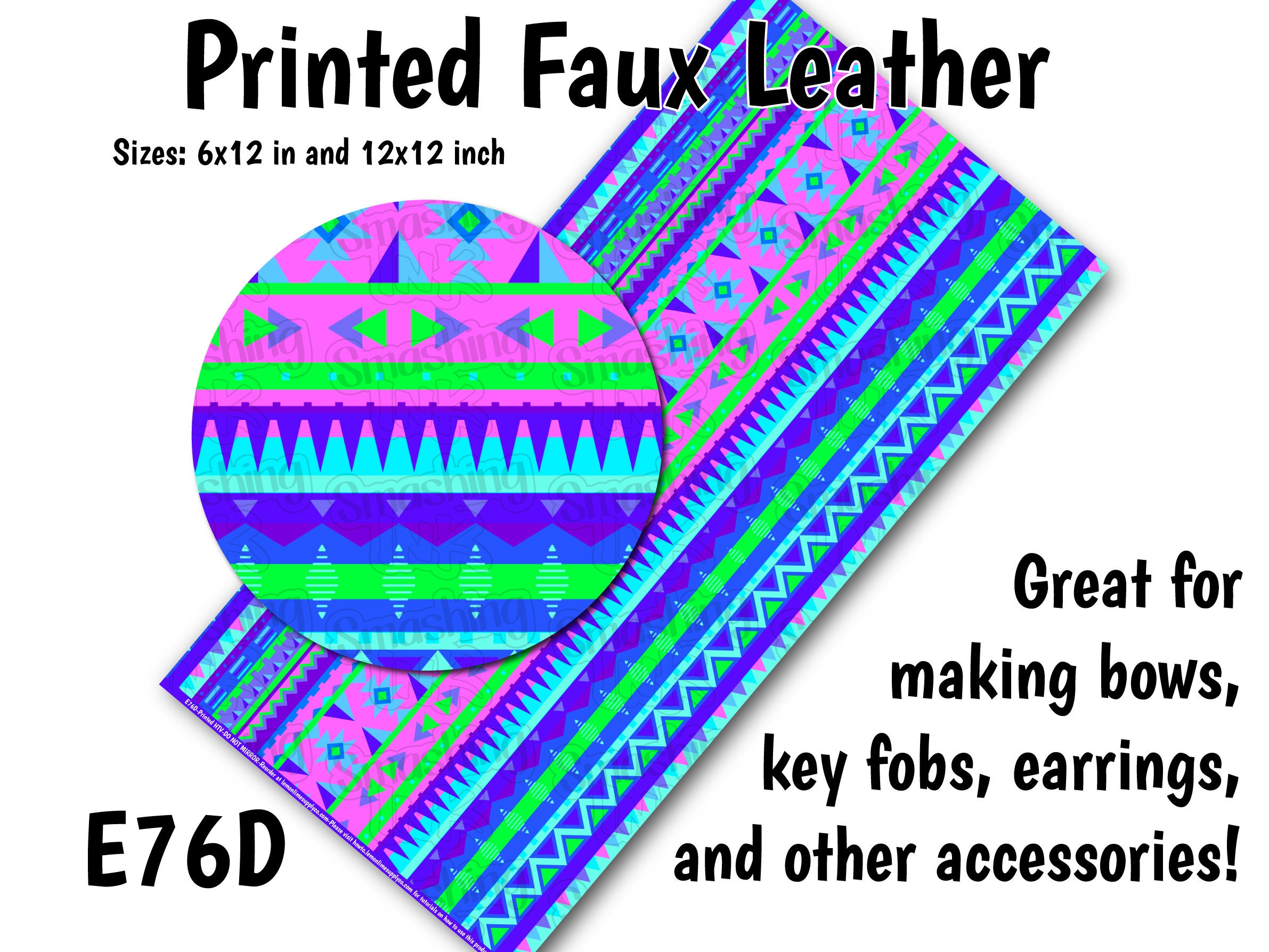 Tribal Aztec Pattern Faux Leather Sheet/printed Faux Leather 