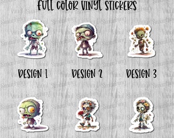 Lindo Zombies Pegatina a todo color/Pegatina de vinilo impresa/Calcomanía de vinilo impresa/Calcomanías impresas a granel/Calcomanías de vinilo a granel