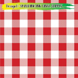 May include: Red and white checkered pattern background. The pattern is a classic gingham design with alternating red and white squares.