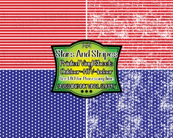 Stars and Stripes Adhesive Vinyl | Heat Transfer | Faux Leather | Laser Safe Materials