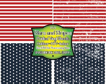 Stars & Stripes Adhesive Vinyl | Heat Transfer | Faux Leather | Laser Safe Materials
