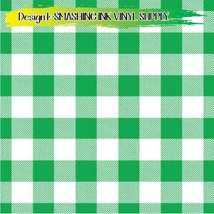 May include: Green and white checkered pattern. Design by Smashing Ink Vinyl Supply.