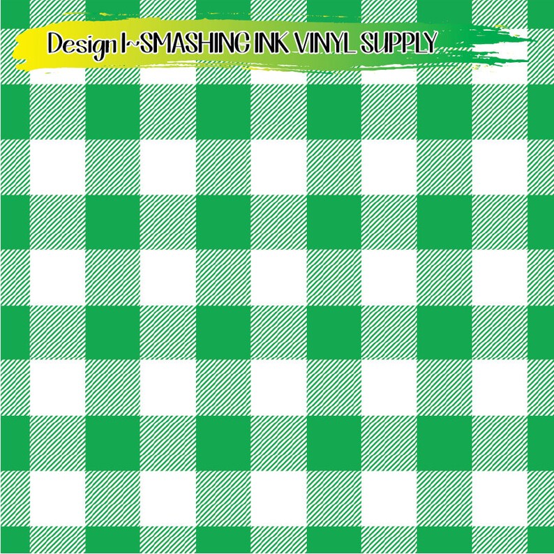 May include: Green and white checkered pattern. Design by Smashing Ink Vinyl Supply.