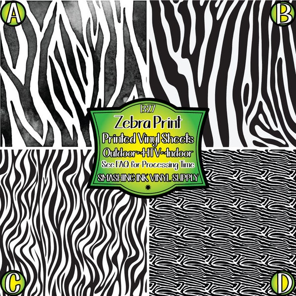 Zebra Animal Print Vinyl/Printed Heat Transfer Vinyl/Patterned Vinyl/Printed 651 Vinyl/Printed 631 Vinyl/Printed Outdoor Vinyl/Printed HTV