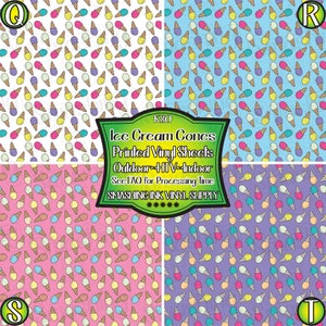 Ice Cream Cones Vinyl/Printed Heat Transfer Vinyl/Patterned Vinyl/Printed 651 Vinyl/Printed 631 Vinyl/Printed Outdoor Vinyl/Printed HTV