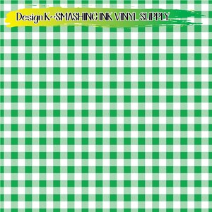 May include: Green and white gingham pattern. Design K - Smashing Ink Vinyl Supply.